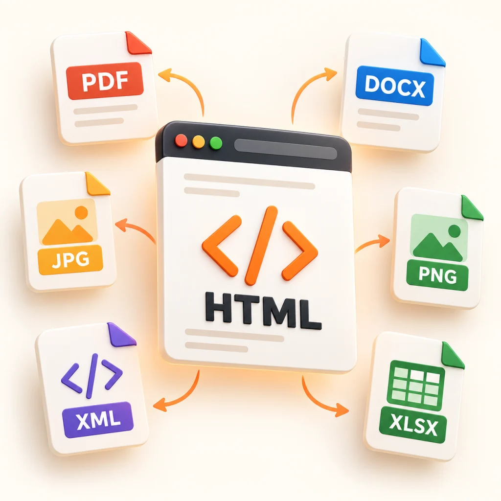 html.now HTML flujo de trabajo de conversión
