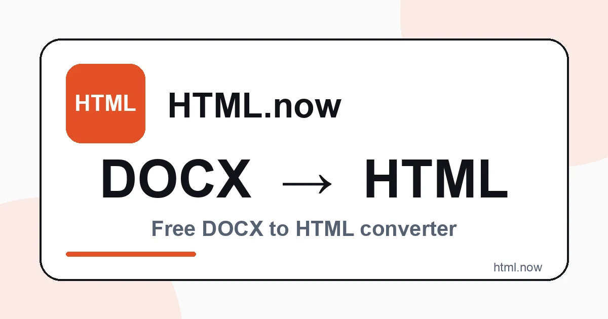 Convierta DOCX a HTML en línea gratis