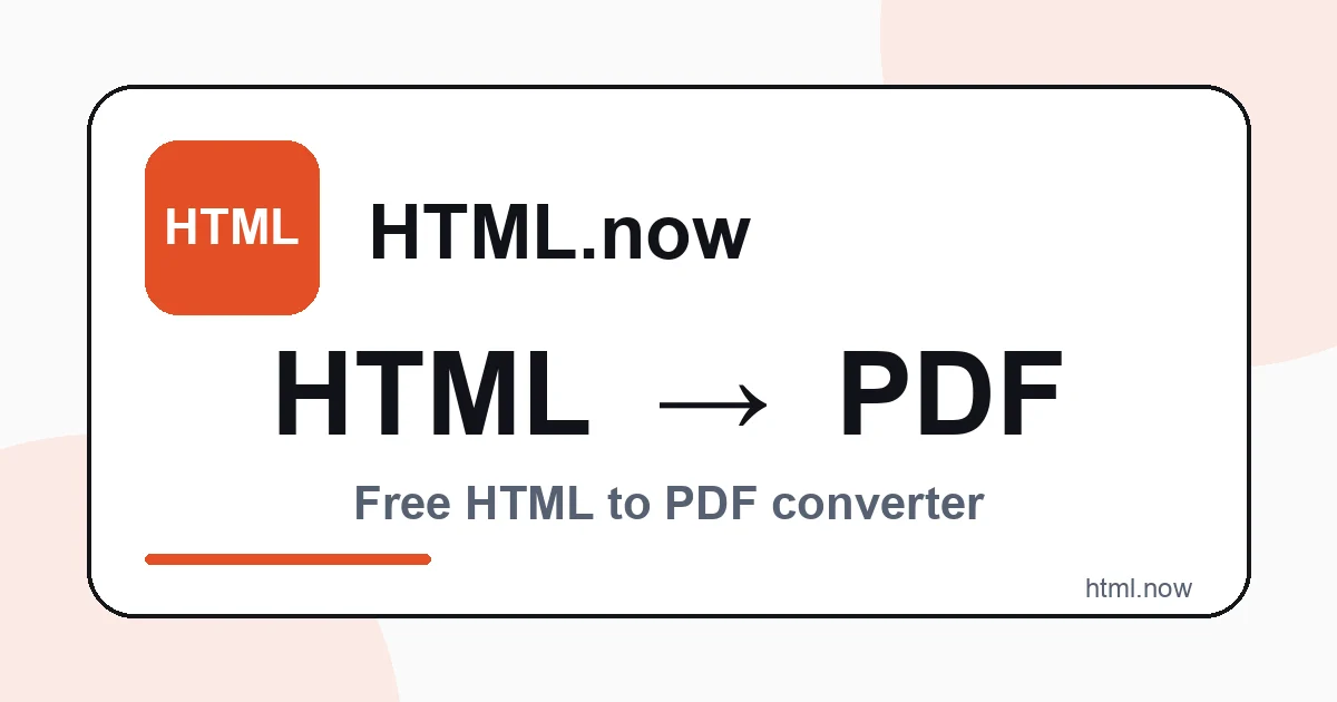 Convert HTML to PDF Online Free