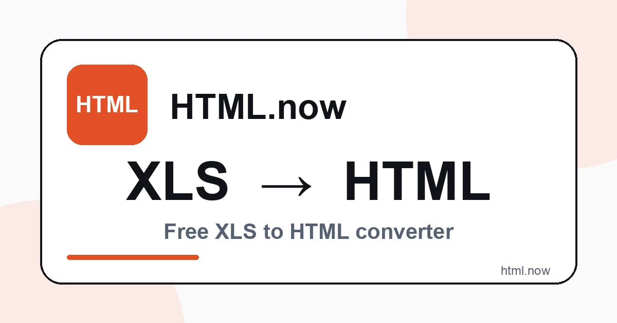 Convert XLS to HTML Online Free