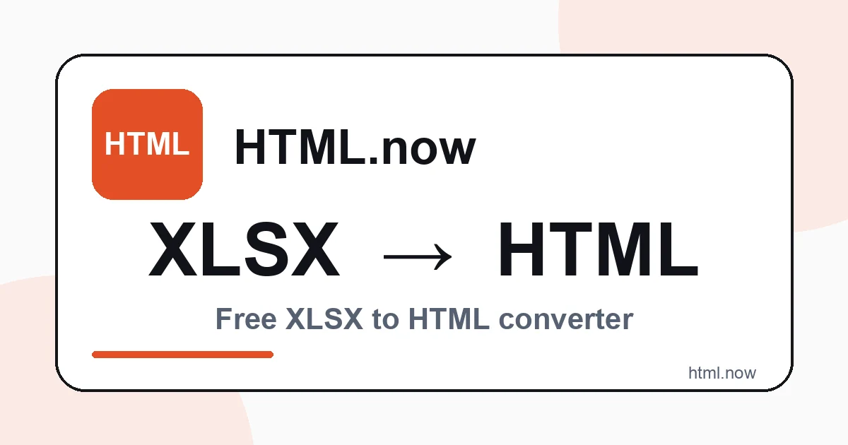 Convert XLSX to HTML Online Free