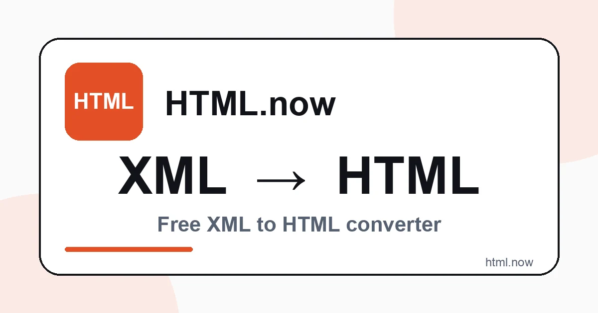 Convierta XML a HTML en línea gratis